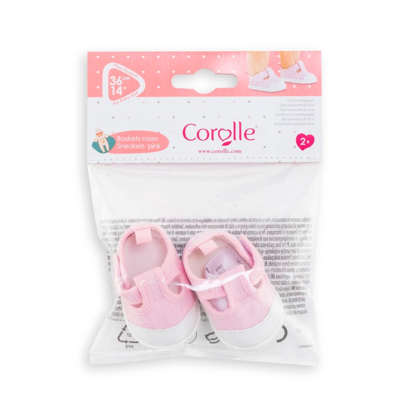 كورول طقم ملابس وإكسسوارات دمية كورول بيبي دول باللون الوردي مع حذاء رياضي - ملابس وإكسسوارات دمى مون جراند بوبون بيبي دول تناسب الدمى مقاس 14 بوصة، للأطفال من عمر 3 سنوات فما فوق - Image 4